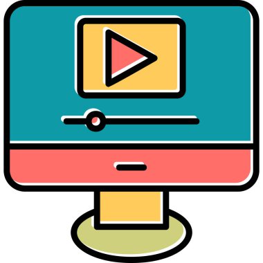 video. Web simgesi basit illüstrasyon