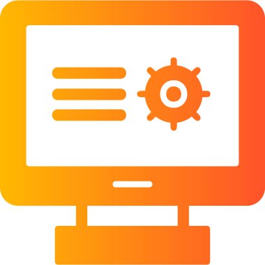 masaüstü bilgisayarı. Vektör çizimi. Araştırma. 