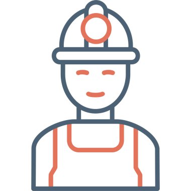 İşçi modern simge, vektör illüstrasyonu