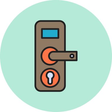 Kapı kilidi simgesi. vektör illüstrasyonu