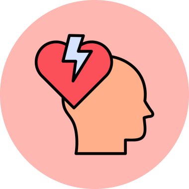 Kırık kalp ikonu, modern tasarım çizimi