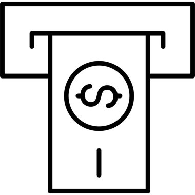 ATM 'de. Web simgesi basit illüstrasyon