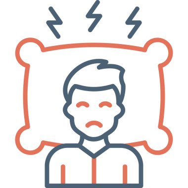 Uykusuzluk vektörü düz simgesi