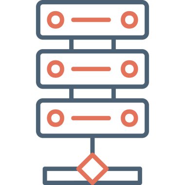 Sunucu. Web simgesi basit illüstrasyon