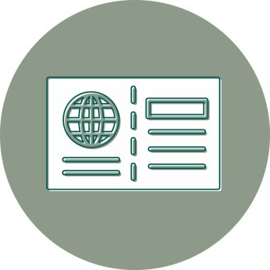 Küresel posta kartı, kişisel ve ticari kullanım için basit illüstrasyon simgesi 