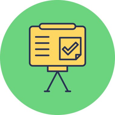 vector illustration of Presentation Completed icon