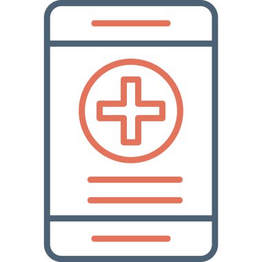 Online Sağlık Sigortası. Web simgesi vektör illüstrasyonu