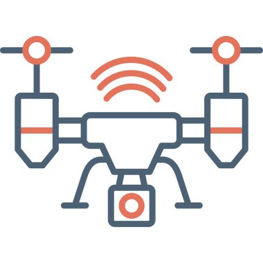 Drone simgesi, vektör illüstrasyonu basit tasarım