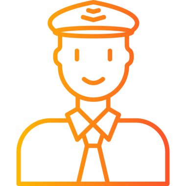 Pilot adam avatar illüstrasyonu, havacılık mesleği 