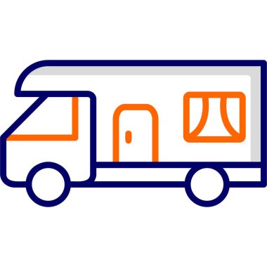 Karavan karavan web simgesi basit illüstrasyon