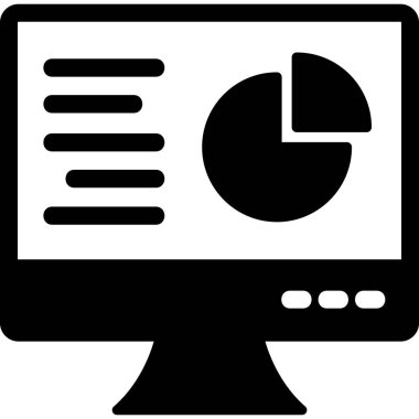 Çevrimiçi pasta grafiği simgesi, modern tasarım illüstrasyonu