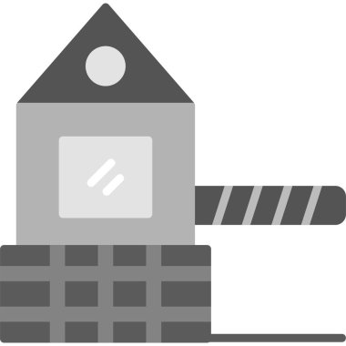 Askeri Bariyer Ağ simgesi basit illüstrasyon