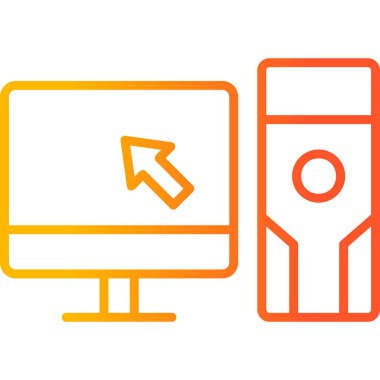 Bilgisayar modern simgesinin vektör illüstrasyonu