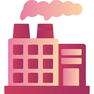 Fabrika modern simgesi, vektör illüstrasyonu