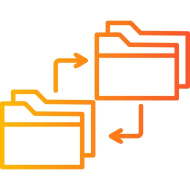 Veri paylaşımı ve Veri Kopyalama web simgesi, vektör illüstrasyonu içeren dizin 