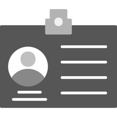 Kimlik kartı simgesi, vektör illüstrasyonu basit tasarım