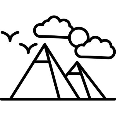 Piramit. Web simgesi basit illüstrasyon