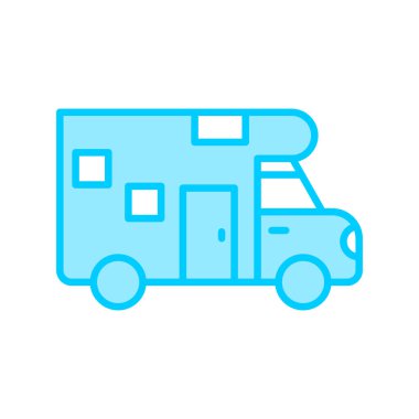 Kamp aracı simgesi, modern tasarım illüstrasyonu