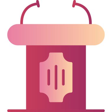 Podyum. Web simgesi basit bir illüstrasyon. Tribün simgesi