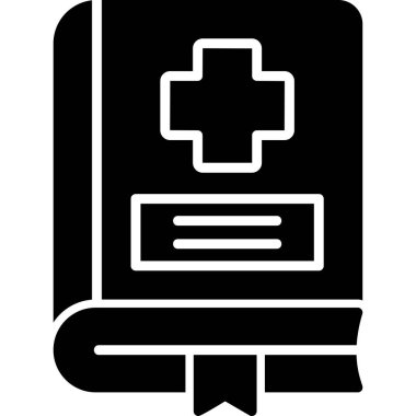 Tıp kitabı ikonu, modern tasarım illüstrasyonu