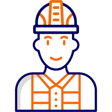 İşçi. Web simgesi basit illüstrasyon