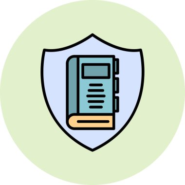 Güvenli kitap simgesi, modern tasarım illüstrasyonu