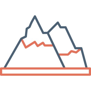 Dağ. Web simgesi basit illüstrasyon