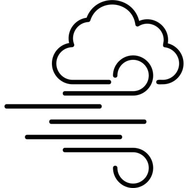 Rüzgar, hava simgesi vektör illüstrasyonu