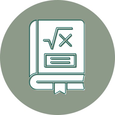 Matematik kitabı simgesi, modern tasarım illüstrasyonu