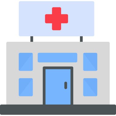 Hastane. Web simgesi basit illüstrasyon