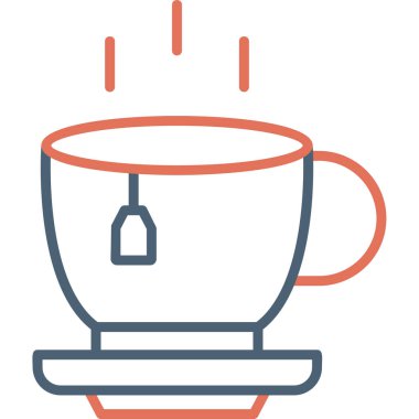 Kahve fincanı ikon vektörü. Taslak ofis su ısıtıcısı işareti. izole edilmiş sınır sembolü çizimi