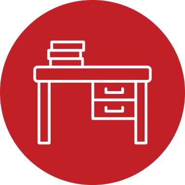 Tablo ve sandalye simgesinin vektör illüstrasyonu