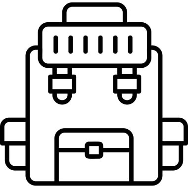 Sırt çantası. Web simgesi vektör illüstrasyonu