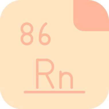 Radon, kimyasal element, web basit illüstrasyon
