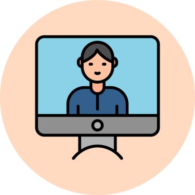 Bilgisayar modern simgesinin vektör illüstrasyonu