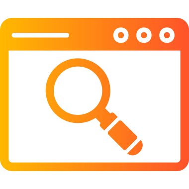 Web sitesi için arama simgesi, vektör illüstrasyonu. Tarayıcı Aranıyor