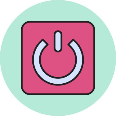 Güç Düğmesi simgesi, vektör illüstrasyonu