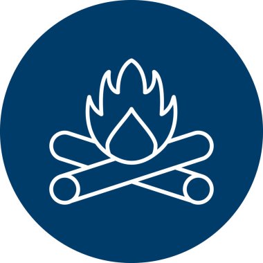 kamp ateşi ikonu vektör illüstrasyonu