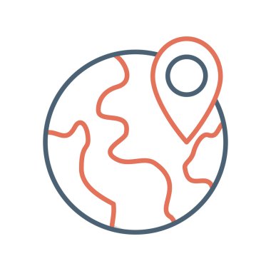 Globe Location navigation pin. web icon simple illustration