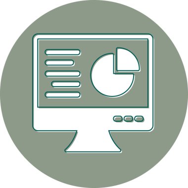 Çevrimiçi pasta grafiği simgesi, modern tasarım illüstrasyonu