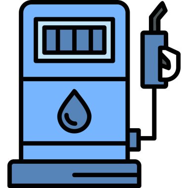 Yakıt istasyonu simgesi, vektör illüstrasyonu