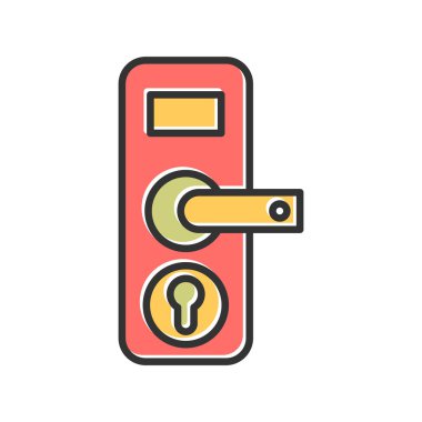 Kapı kilidi simgesi. vektör illüstrasyonu