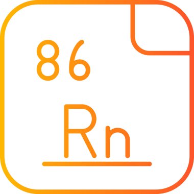 Radon, kimyasal element, web basit illüstrasyon