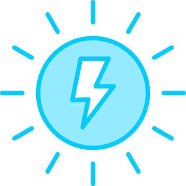 Güneş enerjisi vektör satırı simgesi