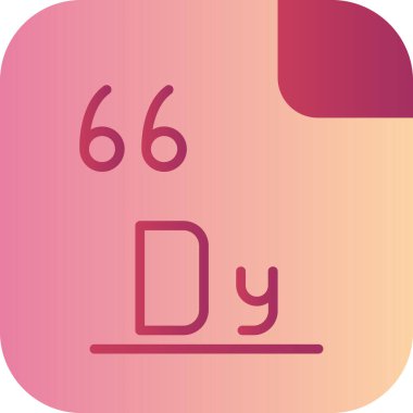 Dissprosium ikon vektör çizimi 