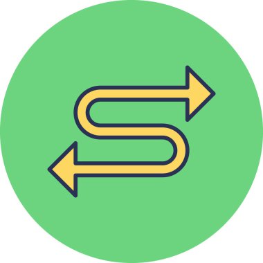 Zigzag Ok simgesi vektör illüstrasyonu