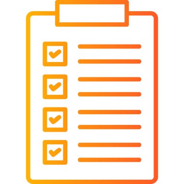 Kontrol listeli pano. Web simgesi basit illüstrasyon