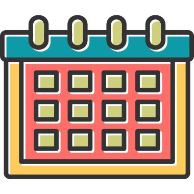 Takvim simgesi, vektör illüstrasyonu basit tasarım