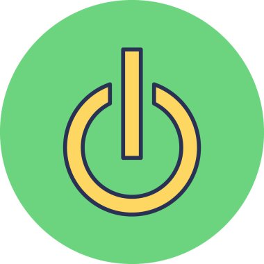 Güç Düğmesi simgesi, vektör illüstrasyonu