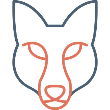 fox face çizgisi vektör simgesi
